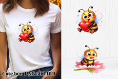 Cute bee clipart PNG design | Summer funny bee sublimation Product Image 1
