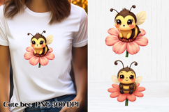 Cute bee clipart PNG design | Summer funny bee sublimation Product Image 1