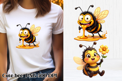 Cute bee clipart PNG design | Summer funny bee sublimation Product Image 1