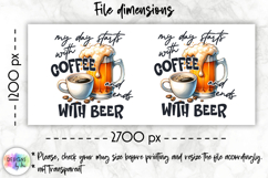 Coffee and Beer Funny Mug Wrap, Coffee Lover Mug, Beer Lover Product Image 2