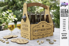 Wooden Beer Bottle Caddy Laser Cut | Father’s Day gift Idea Product Image 1
