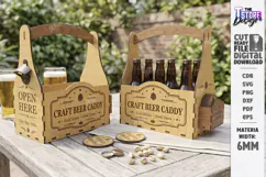 Wooden Beer Bottle Caddy Laser Cut | Father’s Day gift Idea Product Image 4