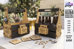 Wooden Beer Bottle Caddy Laser Cut | Father’s Day gift Idea Product Image 1