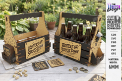 Wooden Beer Bottle Caddy Laser Cut Bundle | Father’s Day SVG Product Image 27