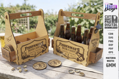 Wooden Beer Bottle Caddy Laser Cut Bundle | Father’s Day SVG Product Image 29