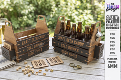 Wooden Beer Bottle Caddy Laser Cut | Father’s Day gift Idea Product Image 1