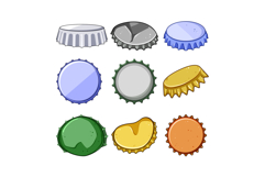 Bottle caps collection showing various colors and conditions Product Image 1
