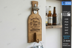 Beer Bottle Opener Laser Cut | Wall Mounted Bottle Opener Product Image 1