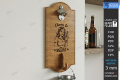 Beer Bottle Opener Laser Cut | Wall Mounted Bottle Opener Product Image 1