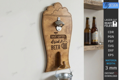 Beer Bottle Opener Laser Cut | Wall Mounted Bottle Opener Product Image 1