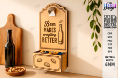 Beer Bottle Opener Laser Cut|Home Bar|Wall Décor|Bar Tool Product Image 1