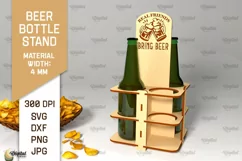 Beer Bottle Stand Laser Cut. Wooden Beer Holder SVG Product Image 1