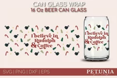 CHRISTMAS CAN GLASS SVG CUT FILE BEING USED AS A CHRISTMAS BEER GLASS PRINT