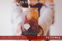 CHRISTMAS CAN GLASS SVG CUT FILE BEING USED AS A CHRISTMAS BEER GLASS PRINT