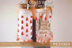 CHRISTMAS CAN GLASS WRAP CUT FILE BEING USED AS A BEER CAN GLASS WRAP FOR CHRISTMAS SEASON