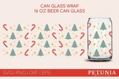 CHRISTMAS CAN GLASS WRAP CUT FILE BEING USED AS A CHRISTMAS BEER CAN GLASS WRAP PRINT