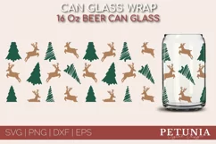 CHRISTMAS CAN GLASS SVG CUT FILE BEING USED AS A CHRISTMAS BEER GLASS PRINT