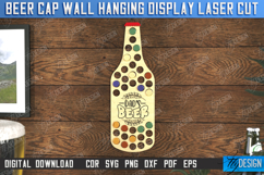Beer Cap Wall Hanging Display Laser Cut, Man Cave Decor SVG Product Image 1