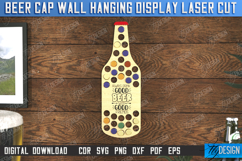 Beer Cap Wall Hanging Display Laser Cut, Man Cave Decor SVG Product Image 1