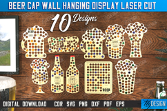 Beer Cap Wall Hanging Display Laser Cut Bundle, Gift for Dad Product Image 1