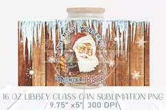 Christmas beer libbey glass can wrap, retro santa with beer Product Image 2