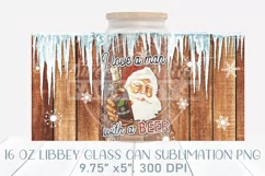 Christmas beer libbey glass can wrap, retro santa with beer Product Image 2