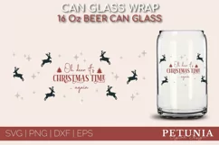 CHRISTMAS CAN GLASS SVG CUT FILE BEING USED AS A CHRISTMAS BEER GLASS PRINT