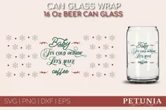 CHRISTMAS CAN GLASS SVG CUT FILE BEING USED AS A CHRISTMAS BEER GLASS PRINT