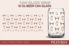 CHRISTMAS CAN GLASS SVG CUT FILE BEING USED AS A CHRISTMAS BEER GLASS PRINT