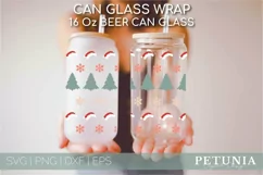 CHRISTMAS CAN GLASS WRAP CUT FILE BEING USED AS A BEER CAN GLASS WRAP FOR CHRISTMAS SEASON