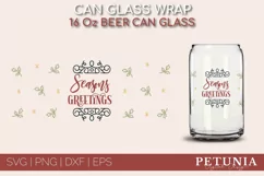 CHRISTMAS CAN GLASS SVG CUT FILE BEING USED AS A CHRISTMAS BEER GLASS PRINT