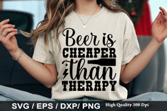 Funny Beer SVG Design - Beer is cheaper than therapy Product Image 5