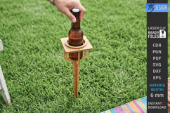 Outdoor Beer Picnic Table Laser Cut | Portable Drinks Holder Product Image 1
