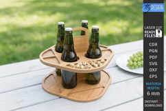 Outdoor Beer Tiered Tray Laser Cut | Portable Drinks Holder Product Image 1