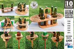 Outdoor Beer Picnic Table Laser Cut | Portable Drinks Holder Product Image 1