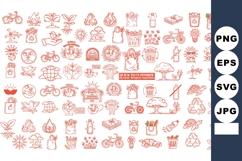 Hand Drawn Eco Doodle Icon Set for Environment Day Branding Product Image 1