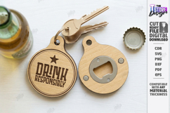 Beer Bottle Opener Keychain Laser Cut | Father's Day Gift Product Image 1