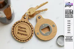 Beer Bottle Opener Keychain Laser Cut | Father's Day Gift Product Image 1