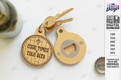 Beer Bottle Opener Keychain Laser Cut | Father's Day Gift Product Image 1