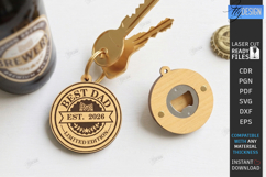 Bottle Opener Keychain Laser Cut | Father's Day Gift Idea Product Image 1