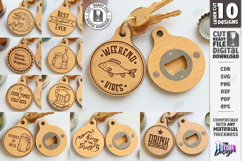 Beer Bottle Opener Keychains Laser Cut Bundle | Father's Day Product Image 1