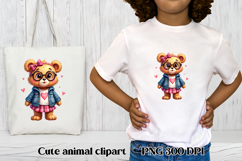Cute beer clipart PNG | Cute animal in clothes clipart Product Image 1