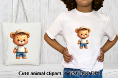 Cute beer clipart PNG | Cute animal in clothes clipart Product Image 1
