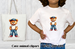 Cute beer clipart PNG | Cute animal in clothes clipart Product Image 1
