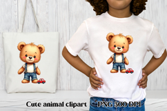 Cute beer clipart PNG | Cute animal in clothes clipart Product Image 1