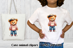 Cute beer clipart PNG | Cute animal in clothes clipart Product Image 1