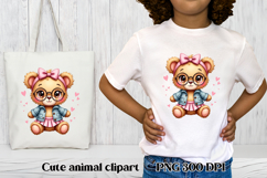 Cute beer clipart PNG | Cute animal in clothes clipart Product Image 1