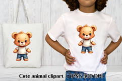 Cute beer clipart PNG | Cute animal in clothes clipart Product Image 1