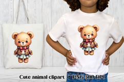 Cute beer clipart PNG | Cute animal in clothes clipart Product Image 1