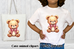 Cute beer clipart PNG | Cute animal in clothes clipart Product Image 1